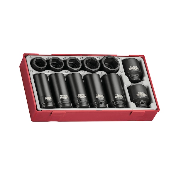 12 Piece 1/2" Drive Regular and Deep Impact Socket Set